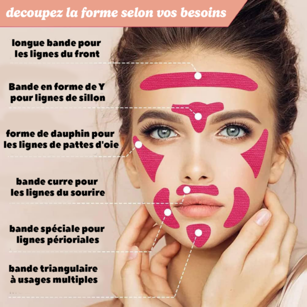 Bande de Kinésiologie pour le visage - rose